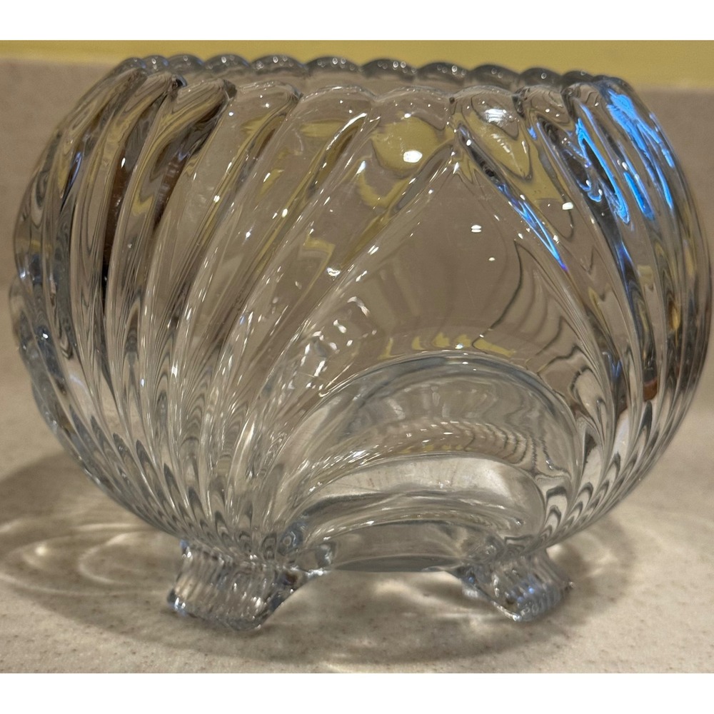 VTG Cambridge Glass Caprice 8 Crystal Rose Bowl